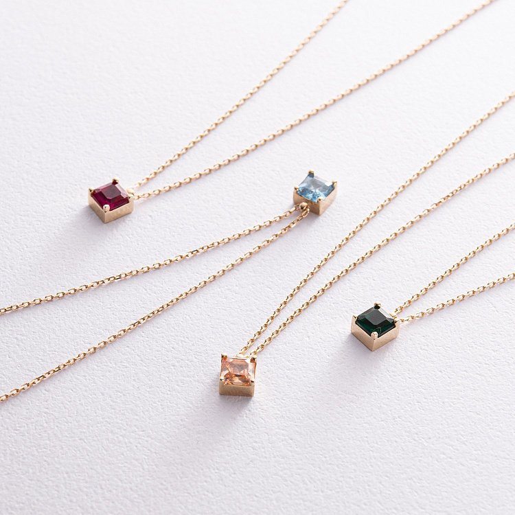 Золоте кольє "Альма" (зелений фіаніт) кол02368 від ювелірного магазину Онікс - 15