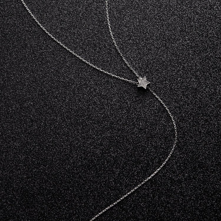 Серебряное колье - галстук "Звездочки" с фианитами 1467 от ювелирного магазина Оникс - 6