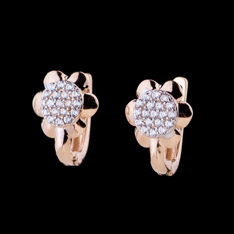 Золоті сережки "Квіточки" с04583 від ювелірного магазину Онікс