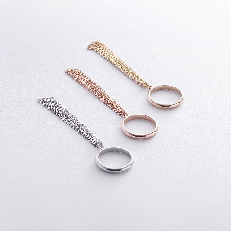 Каблучка з ланцюжками (жовте золото) к07475 від ювелірного магазину Онікс - 3