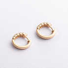 Серьги - кольца в желтом золоте (бриллианты) сб0728ri от ювелирного магазина Оникс - 1