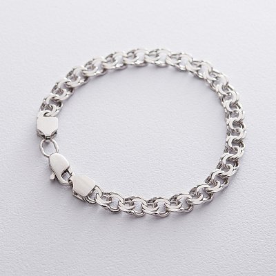 Мужской серебряный браслет (гарибальди 1.0 см) р021751