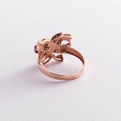 Золота каблучка "Метелик" з фіанітами к05705 №3