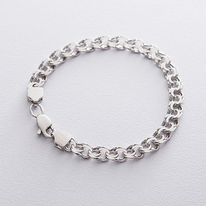 Мужской серебряный браслет (гарибальди 1.0 см) р021751