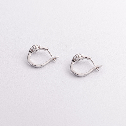 Золоті сережки "Квіточки" (діаманти) сб0624lg №2