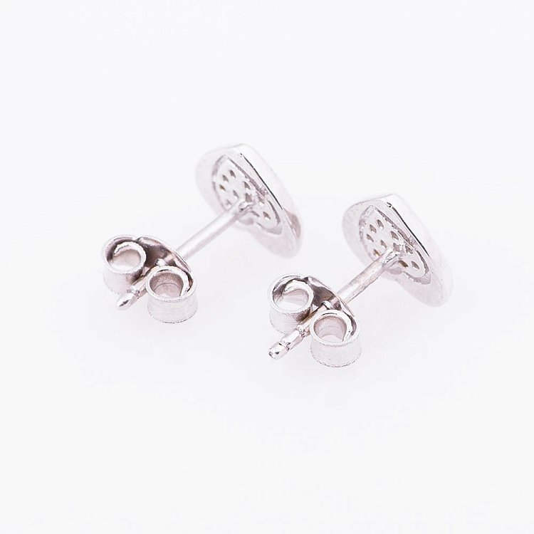 Золоті сережки-пусети "Серця" з фіанітами с04776 від ювелірного магазину Онікс - 2