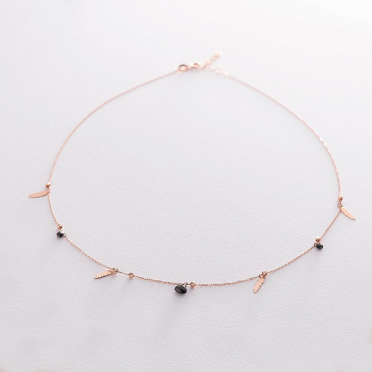 Золоте кольє "Пір'ячко" з фіанітами кол01505 від ювелірного магазину Онікс