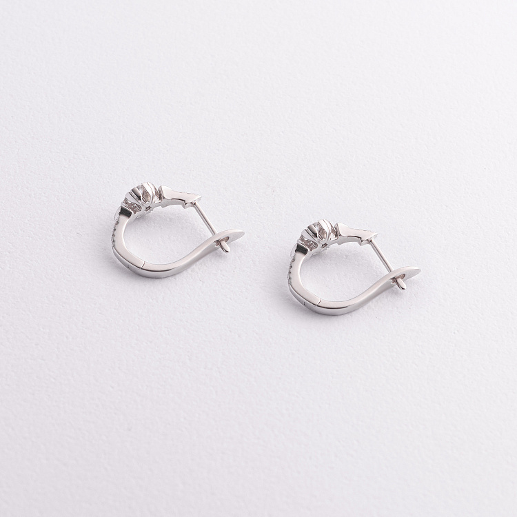 Золоті сережки "Квіточки" (діаманти) сб0624lg від ювелірного магазину Онікс - 1