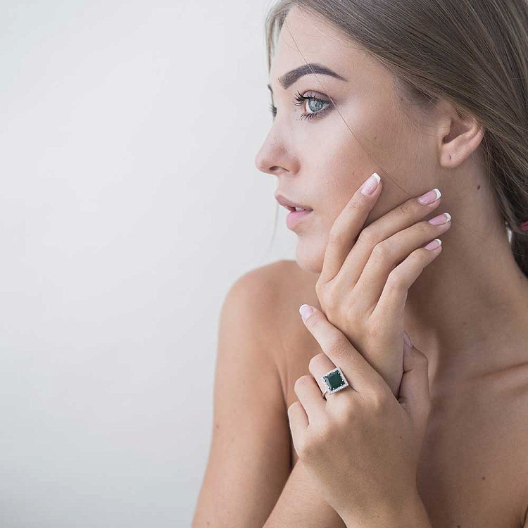 Золоті сережки з агатом і фіанітами 14048500 від ювелірного магазину Онікс - 3