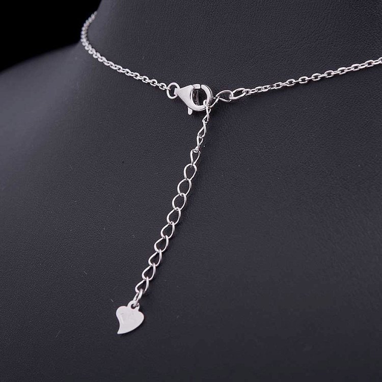 Срібне кольє "Серце" з фіанітами і перламутром 18326 від ювелірного магазину Онікс - 1