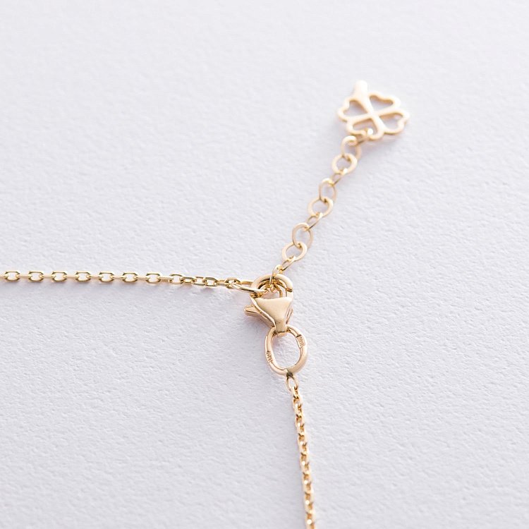 Кольє "Конюшина" в жовтому золоті (малахіт) кол01660 від ювелірного магазину Онікс - 4