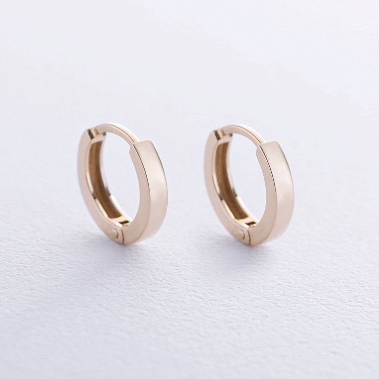 Серьги - кольца в желтом золоте с08715 от ювелирного магазина Оникс