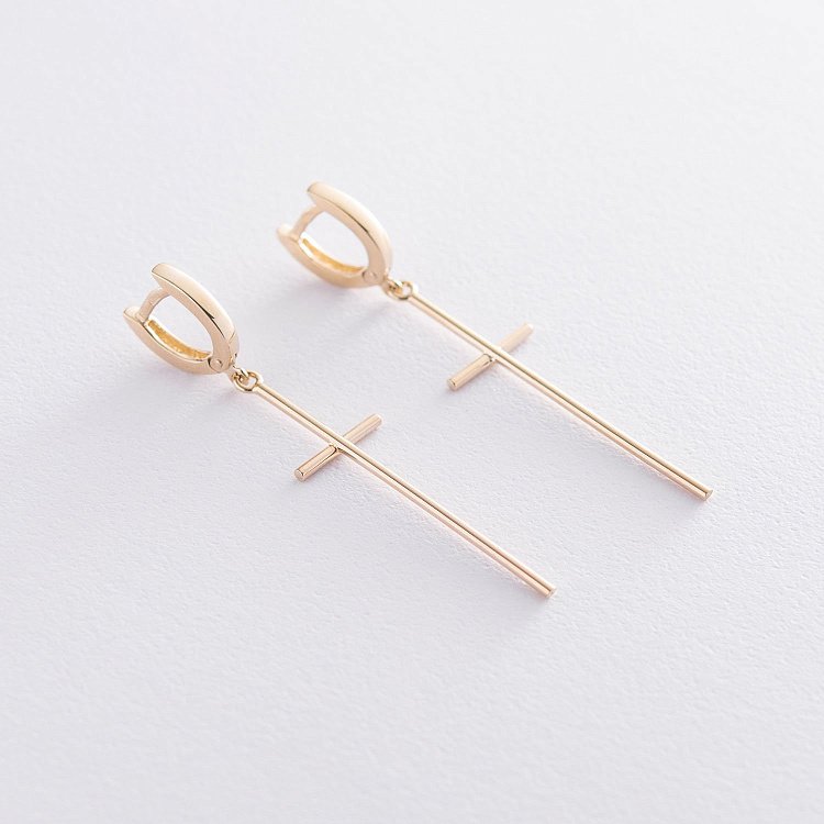 Золоті сережки "Хрести" с06747 від ювелірного магазину Онікс - 2