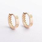 Золоті сережки - кільця "Love" с09658 от ювелирного магазина Оникс