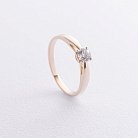 Помолвочное золотое кольцо "Сердце" (фианит) к08155 от ювелирного магазина Оникс - 1