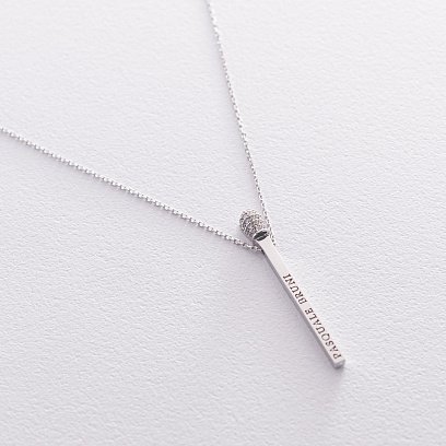 Золотое колье "Спичка" (фианит) кол01482