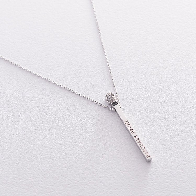 Золотое колье "Спичка" (фианит) кол01482 от ювелирного магазина Оникс