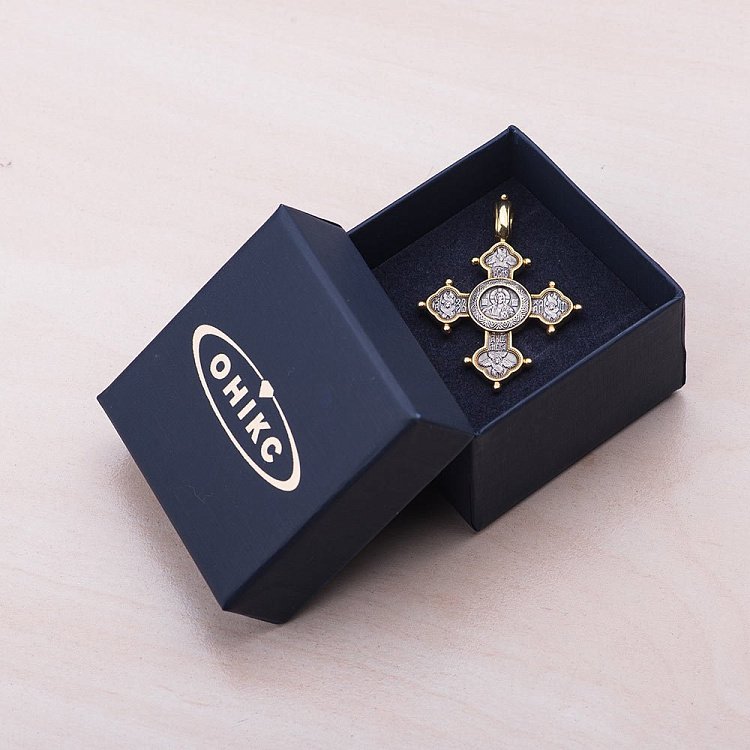 Православний хрест "Господь Вседержитель. Похвала Богородиці" 131641 від ювелірного магазину Онікс - 7