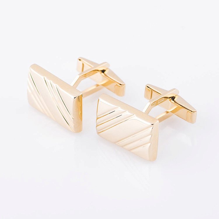 Чоловічі запонки з жовтого золота зап00063 від ювелірного магазину Онікс - 1