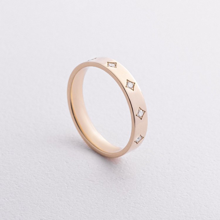 Обручка з діамантами (жовте золото) 242451621 від ювелірного магазину Онікс