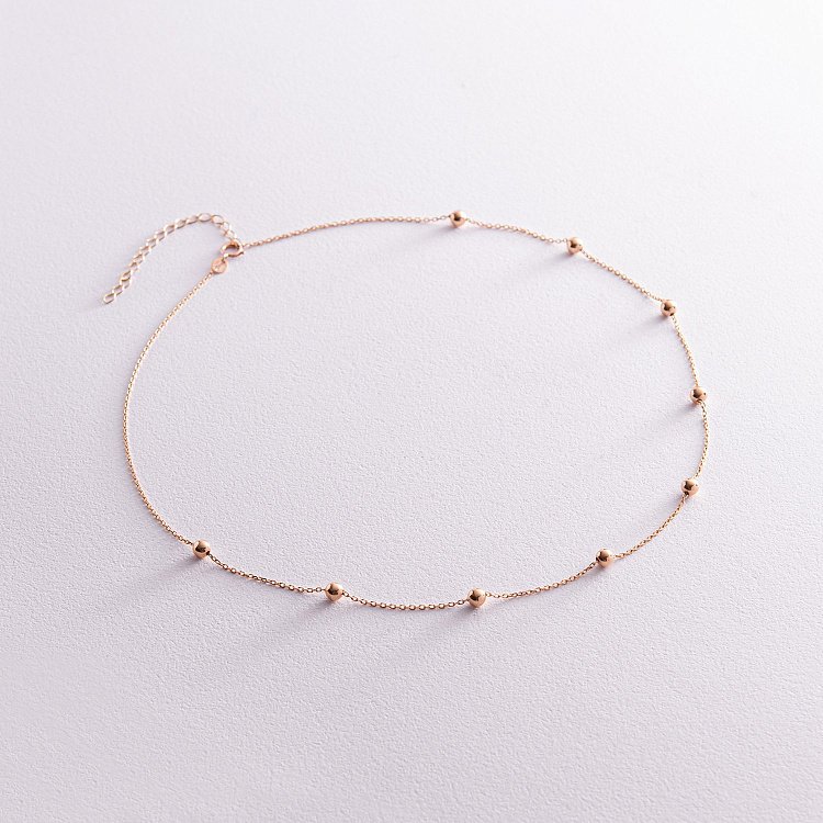 Кольє "Кульки" у червоному золоті кол02286 від ювелірного магазину Онікс