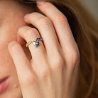 Серебряное кольцо "Сердечко" с синими и желтыми камнями 069890 от ювелирного магазина Оникс - 5