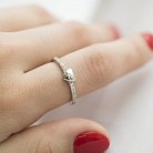 Серебряное кольцо с сердечком (фианиты) 112045 от ювелирного магазина Оникс - 3