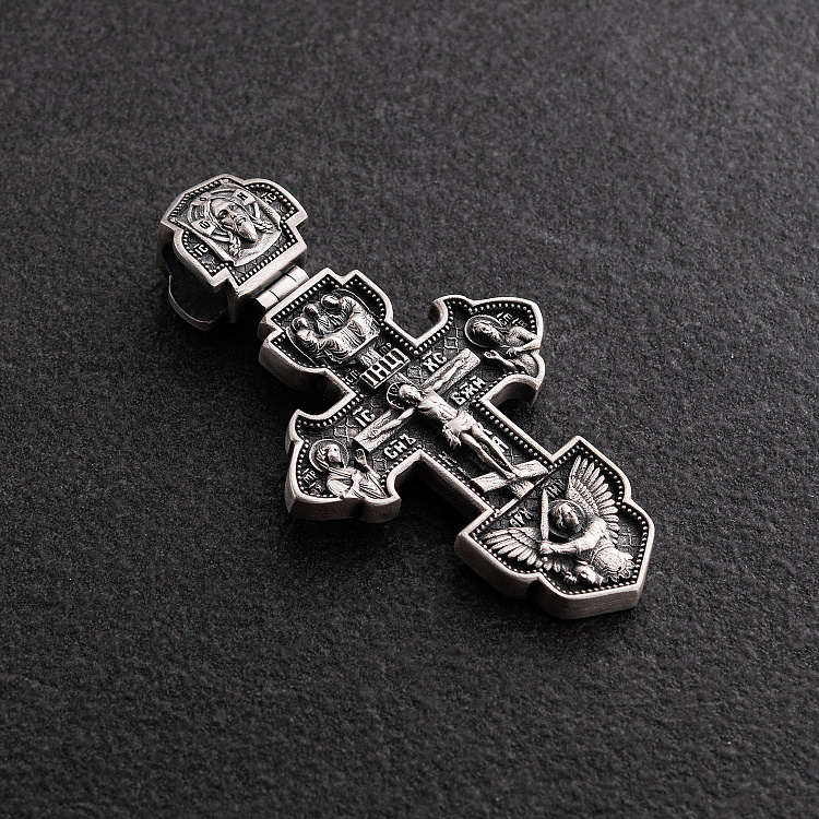 Серебряный крест "Распятие Иисуса Христа. Ангел Хранитель" 1938 от ювелирного магазина Оникс - 1