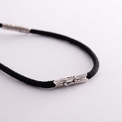 Православний срібний хрест "Розп'яття. Спаси та Збережи" на шнурку 848 №5