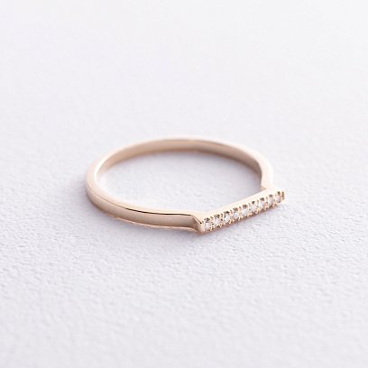 Каблучка "Astrid" у жовтому золоті (фіаніти) к07567 №5