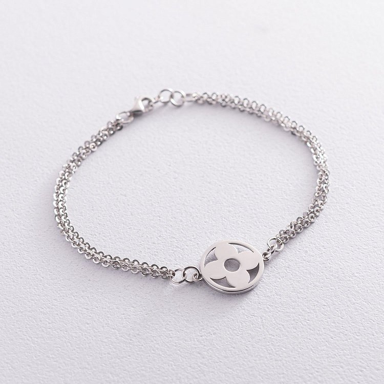 Браслет "Клевер" в белом золоте б04650 от ювелирного магазина Оникс