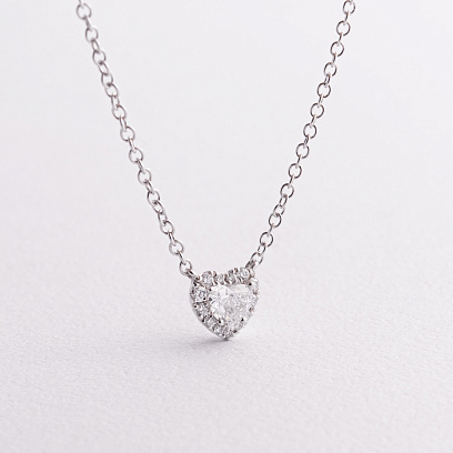 Золотое колье "Сердечко" с бриллиантами колб0158lg