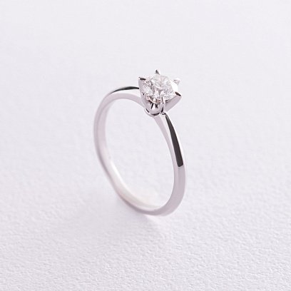 Заручальна золота каблучка з діамантом кб0278