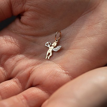 Золотой кулон "Ангелочек" п03756 №4