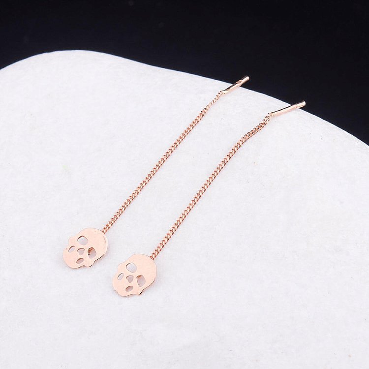 Золоті сережки "Череп" без каменів с02927 від ювелірного магазину Онікс - 2