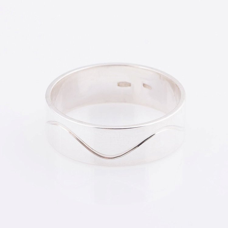 Срібна обручка з візерунком 11829 від ювелірного магазину Онікс - 2