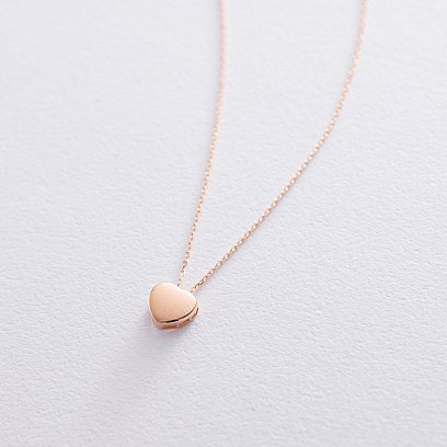 Кольє "Сердечко" в червоному золоті кол01649