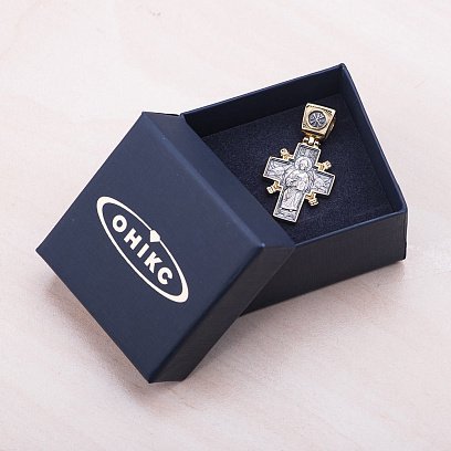 Серебряный крест с позолотой «Иисус Христос «Царь царей». Икона Божией Матери «Державная» 132294 №2