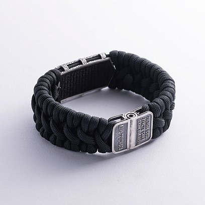 Серебряный браслет "Украинский козак" (эбеновое дерево) 1247 №8