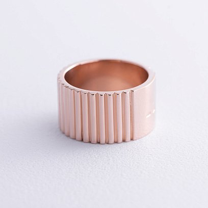 Широкое кольцо "Энид" в красном золоте к07987 №3