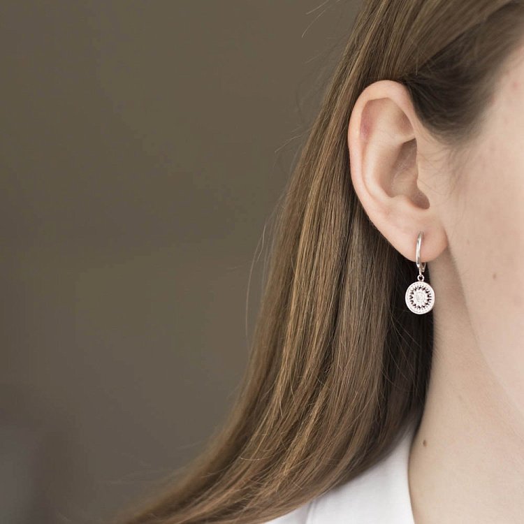 Серебряные серьги (фианит) 122402 от ювелирного магазина Оникс - 3