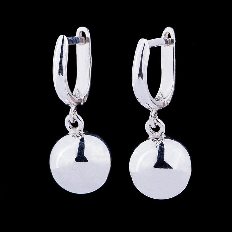 Серебряные серьги "Шарики" 121989 от ювелирного магазина Оникс - 1