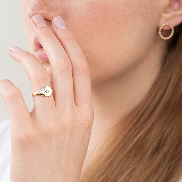 Золотое кольцо "Полярная звезда" к06742 от ювелирного магазина Оникс - 20