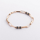 Золотой браслет "Lucile" (черные фианиты) б05839 от ювелирного магазина Оникс