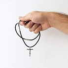 Православний срібний хрест "Розп'яття. Спаси та Збережи" на шнурку 847 от ювелирного магазина Оникс - 5