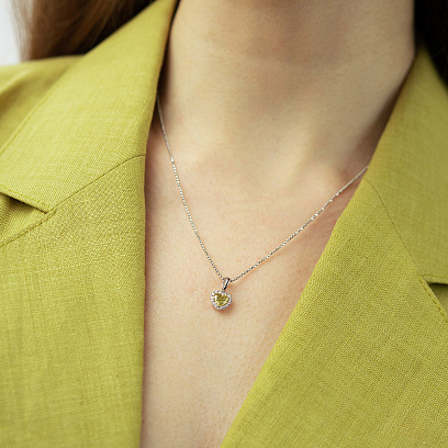 Золотий кулон "Сердечко" з діамантами пб0401lg №6