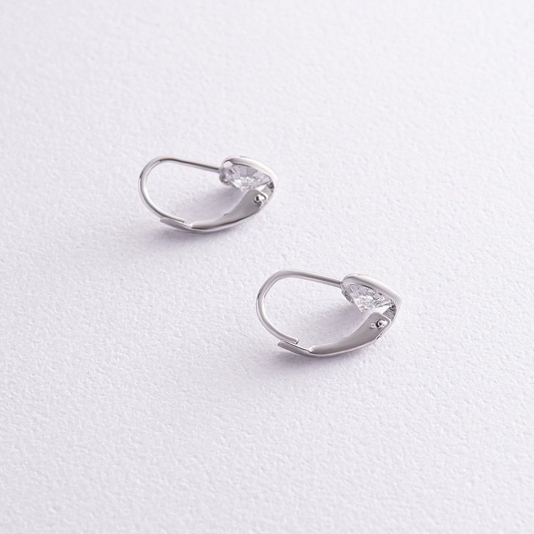 Детские золотые серьги "Сердечки" с фианитами с08321 от ювелирного магазина Оникс - 2