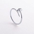 Каблучка "Цвях" у білому золоті (фіаніти) к08439 от ювелирного магазина Оникс