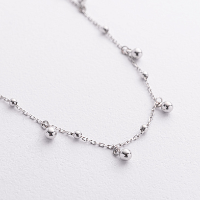 Колье "Шарики" в белом золоте кол02609 №2