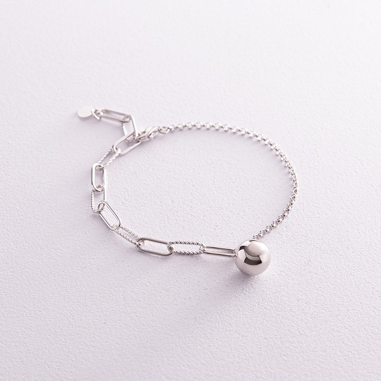 Серебряный браслет "Цепочка с шариком" 141613 от ювелирного магазина Оникс